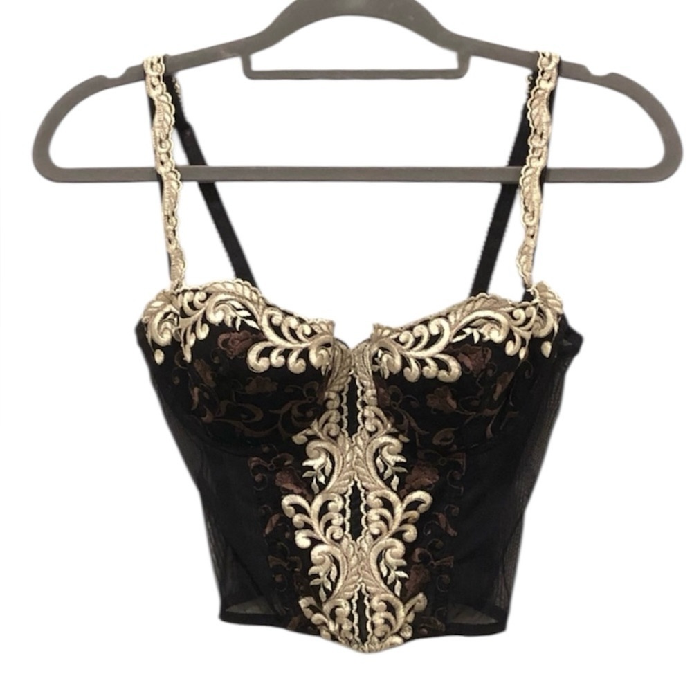 Enchanted Fairy Princess Embroidered Bustier 34C New Vintage NWOT